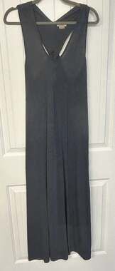 Anamá Charcoal Grey Knit Maxi Dress with Twisted Knot Back Detail